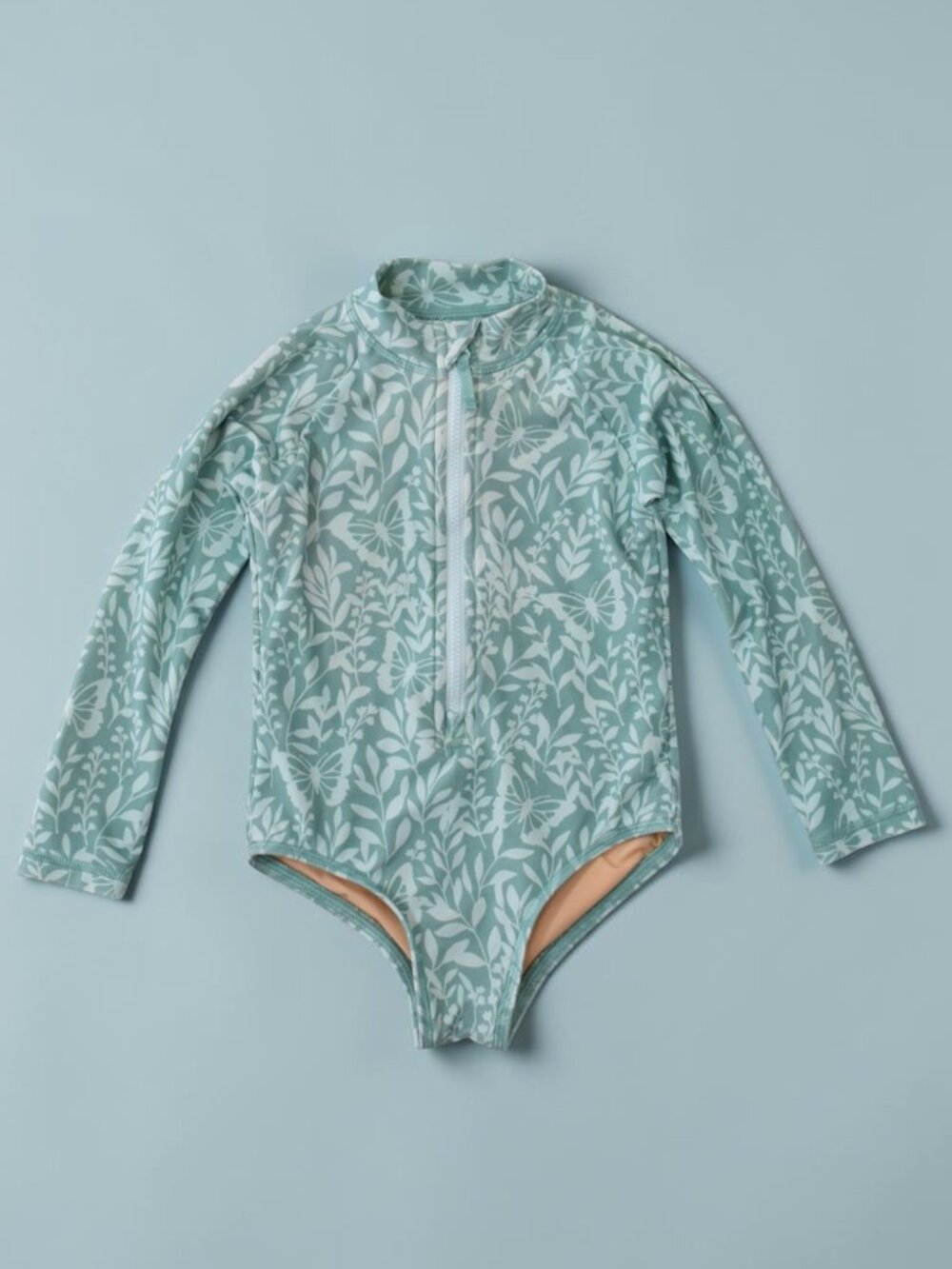 CREWCUTS GIRLS' SPRING MEADOW RASH GUARD SWIMSUIT